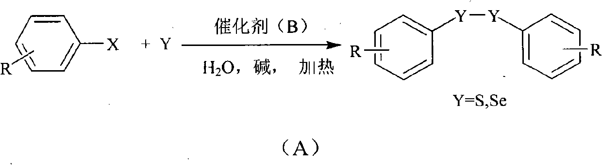Method for preparing diaryl disulfide and diaryl diselenide under catalysis of aqueous phase