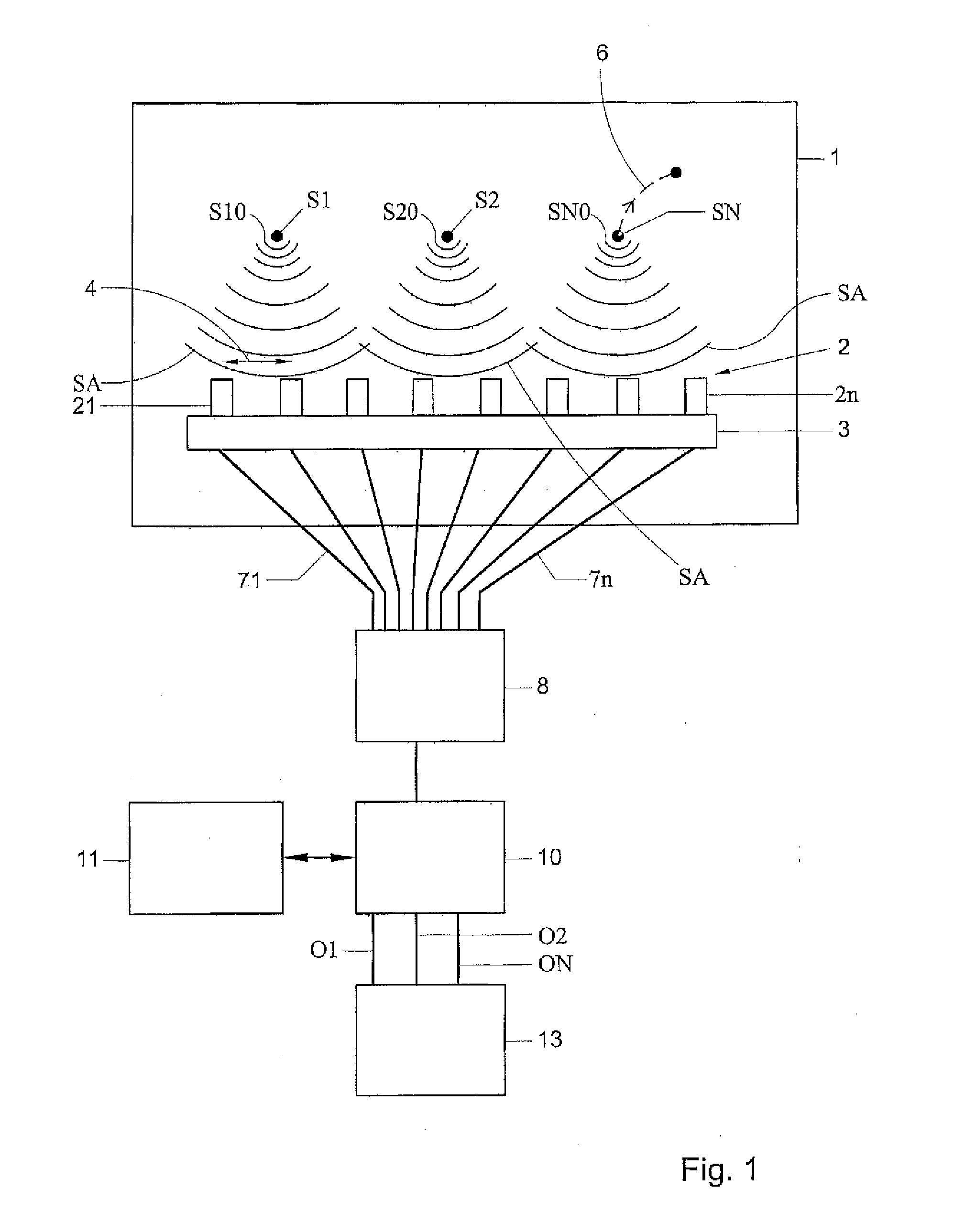 System and method for extracting acoustic signals from signals emitted by a plurality of sources