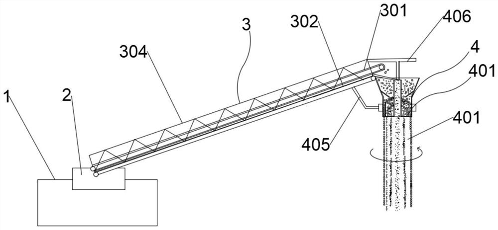 Rotary tower type limestone stacking device