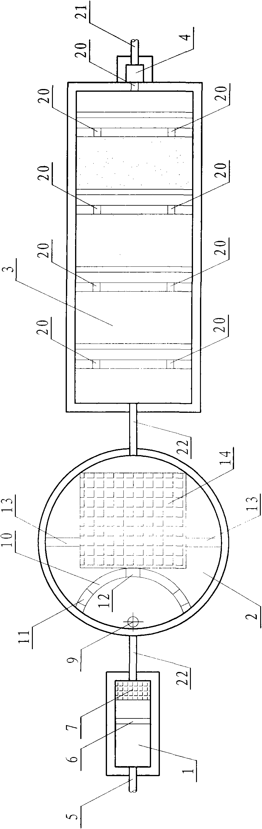 Domestic sewage treatment device