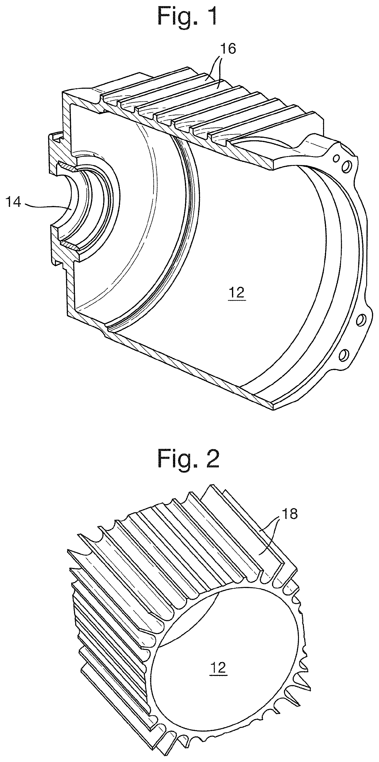 Extruded housing for electric motor