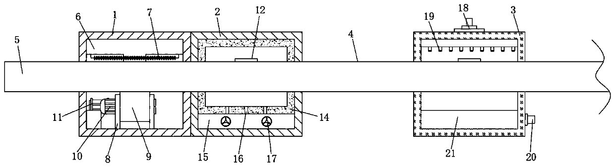 Heat treatment device for ultra-long aluminum alloy extruded profile