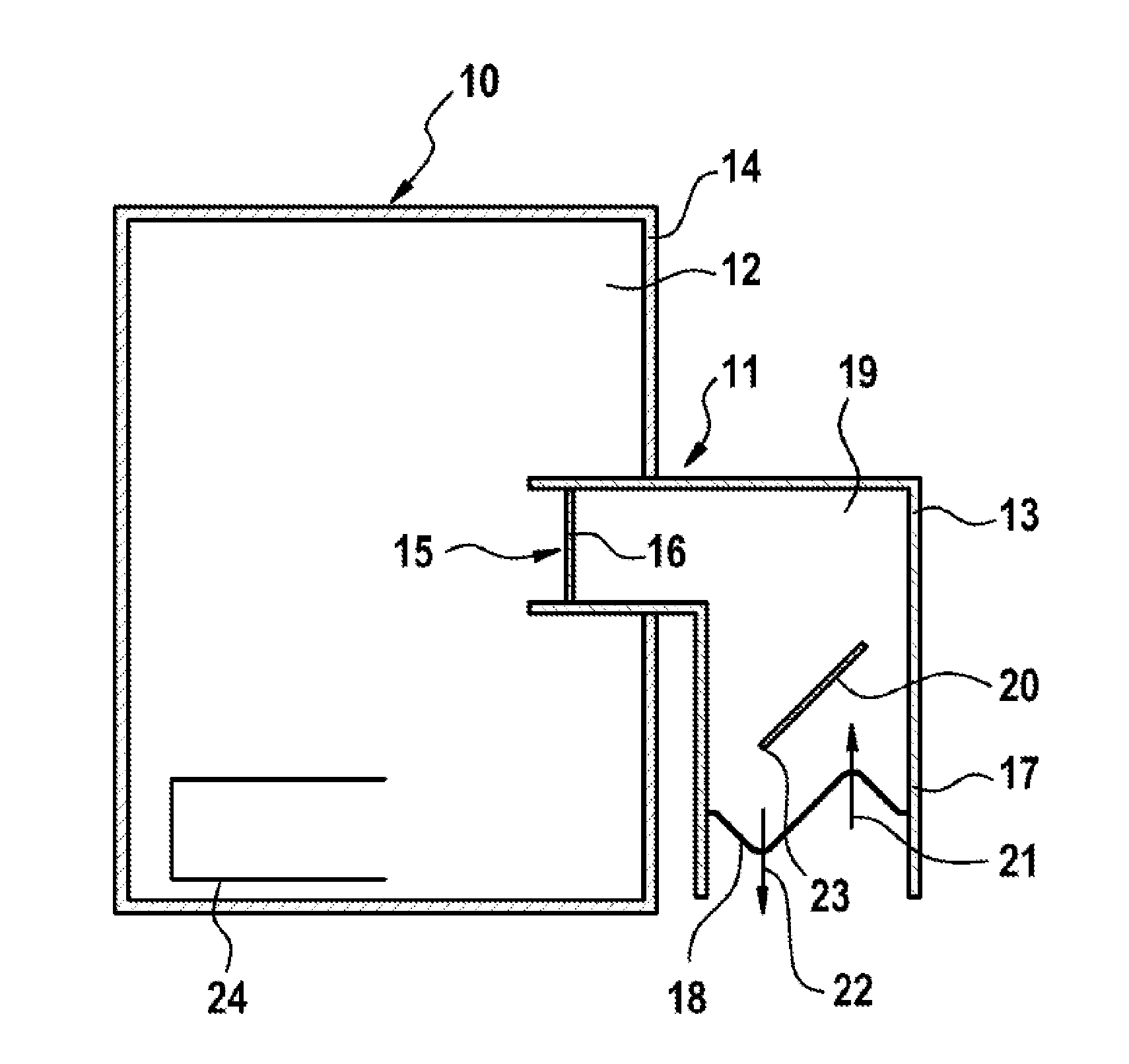 Pressure equalization element, housing comprising a pressure equalization element, lithium ion accumulator and motor vehicle