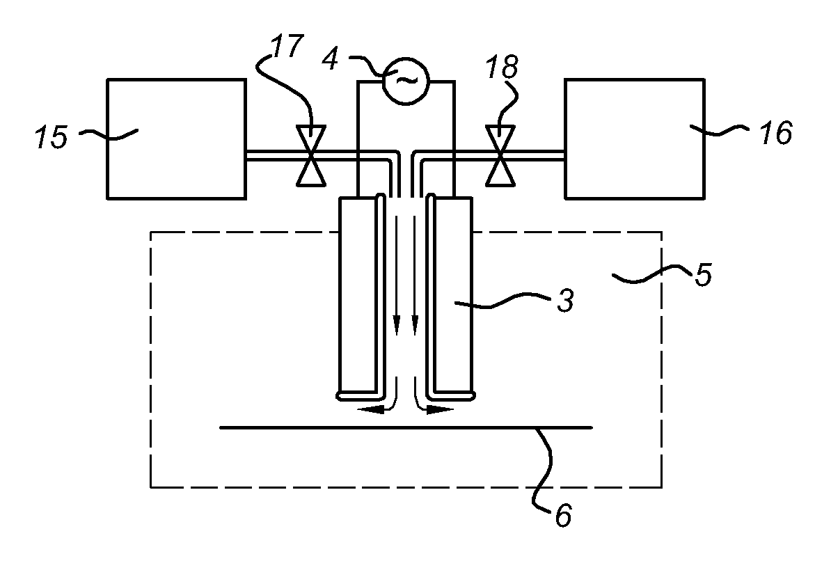 Method and apparatus for atomic layer deposition using an atmospheric pressure glow discharge plasma