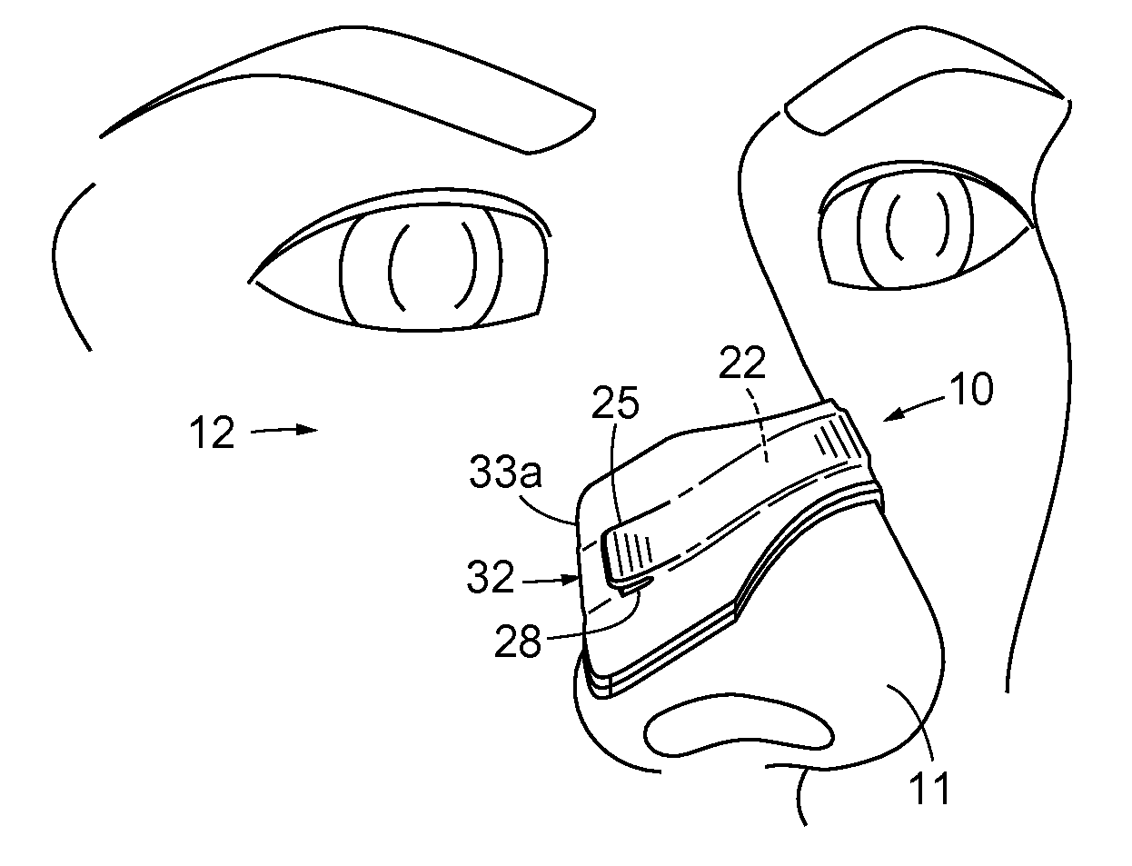 Nasal dilator with means to direct resilient properties