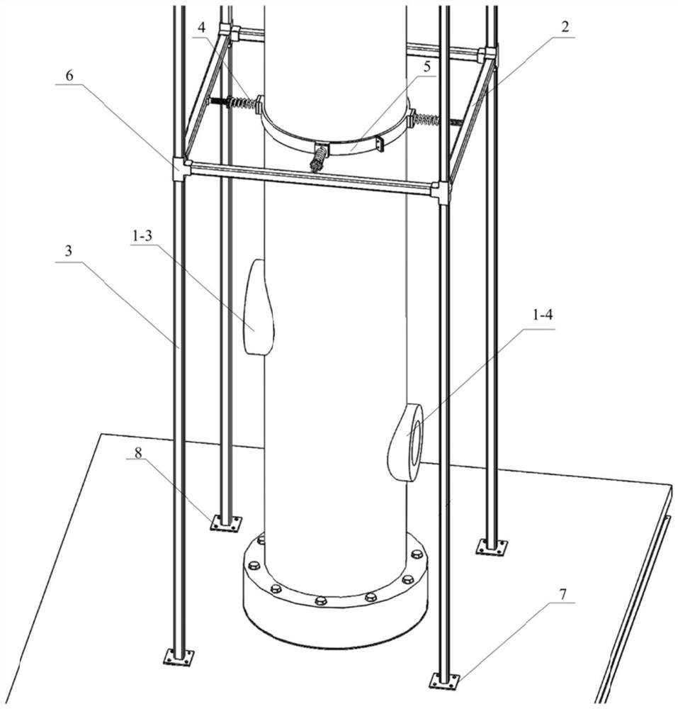 A swing test device for offshore high-rise towers