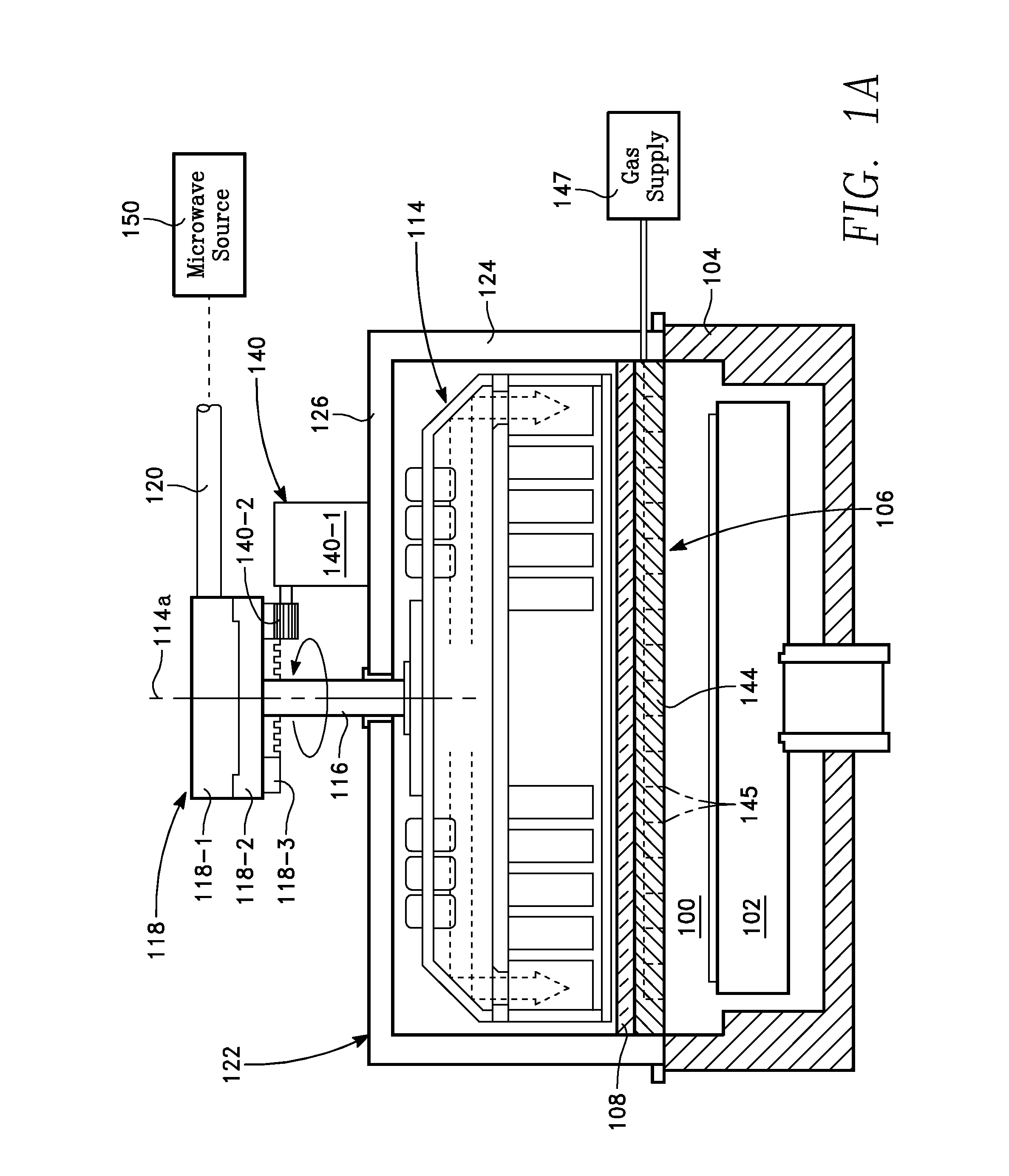 Workpiece processing chamber having a rotary microwave plasma antenna with slotted spiral waveguide