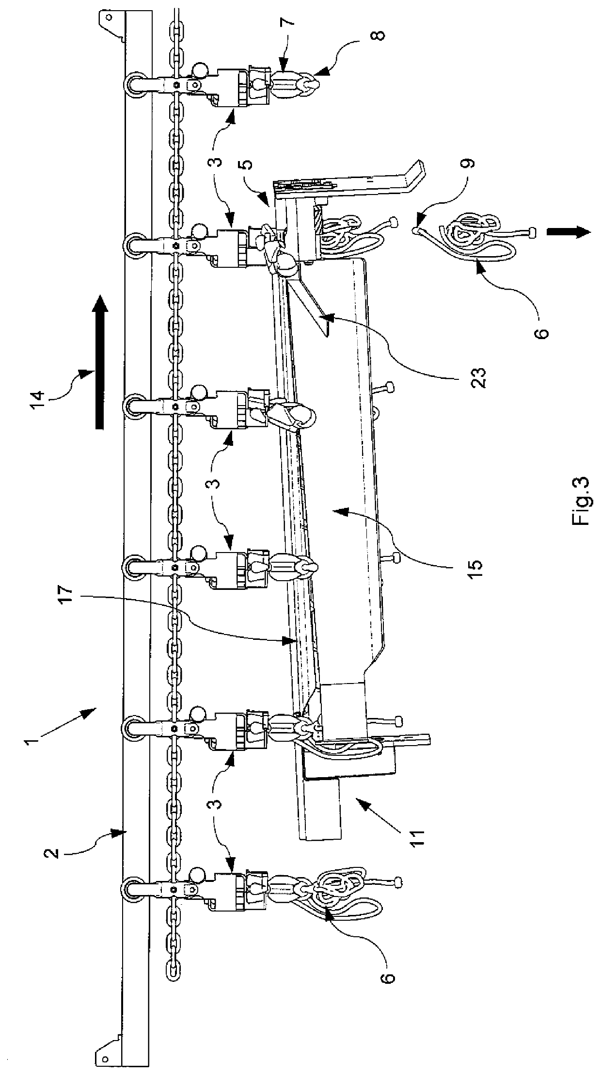 Intestines processing system and method for processing an intestines package