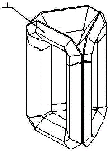 Folding type three-dimensional triangular transformer open reel iron core having hexagonal cross section
