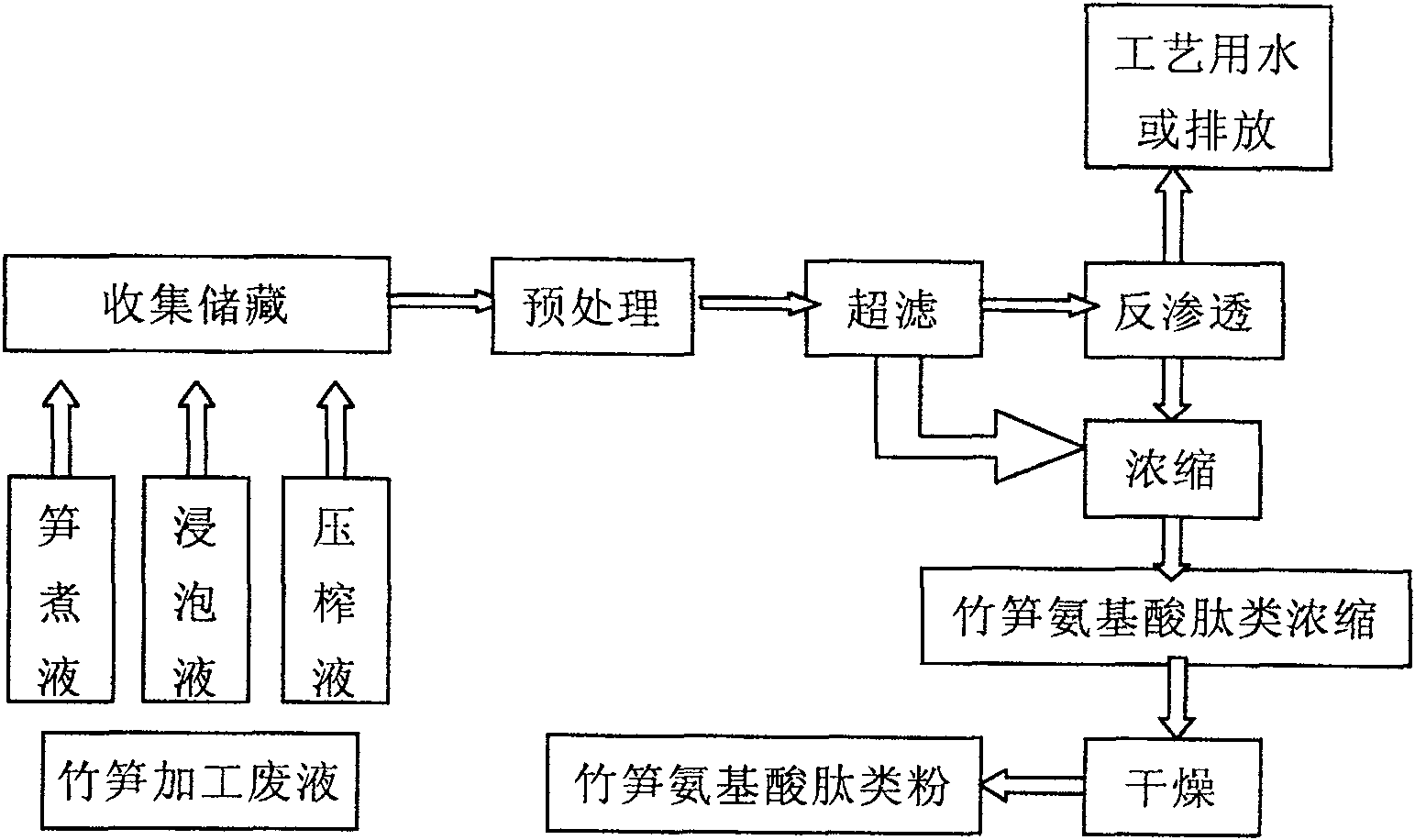 Bamboo shoots amino acid peptide extract its production and use