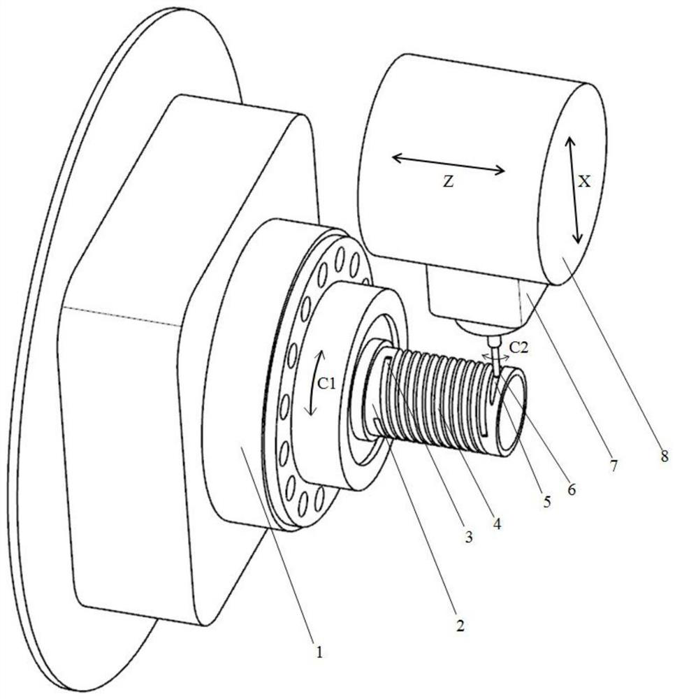 Machining method for machining large-lead large-pitch multi-head thread through three-axis linkage