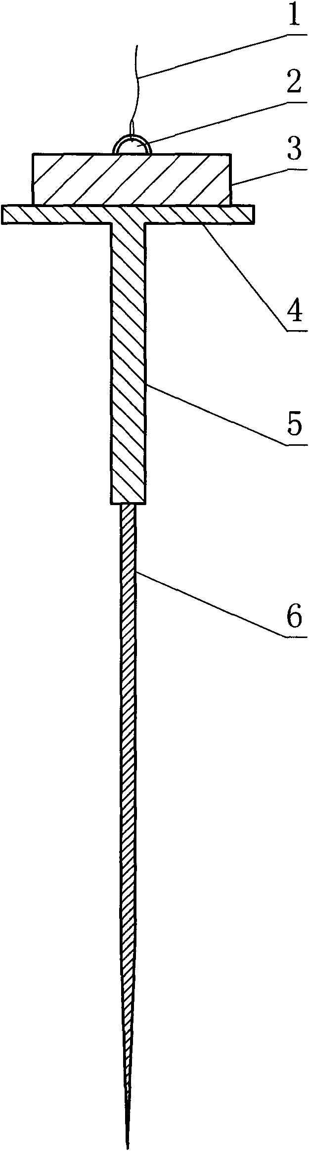 Flat-top magnetoelectric needle and easy-engaging and disengaging holder