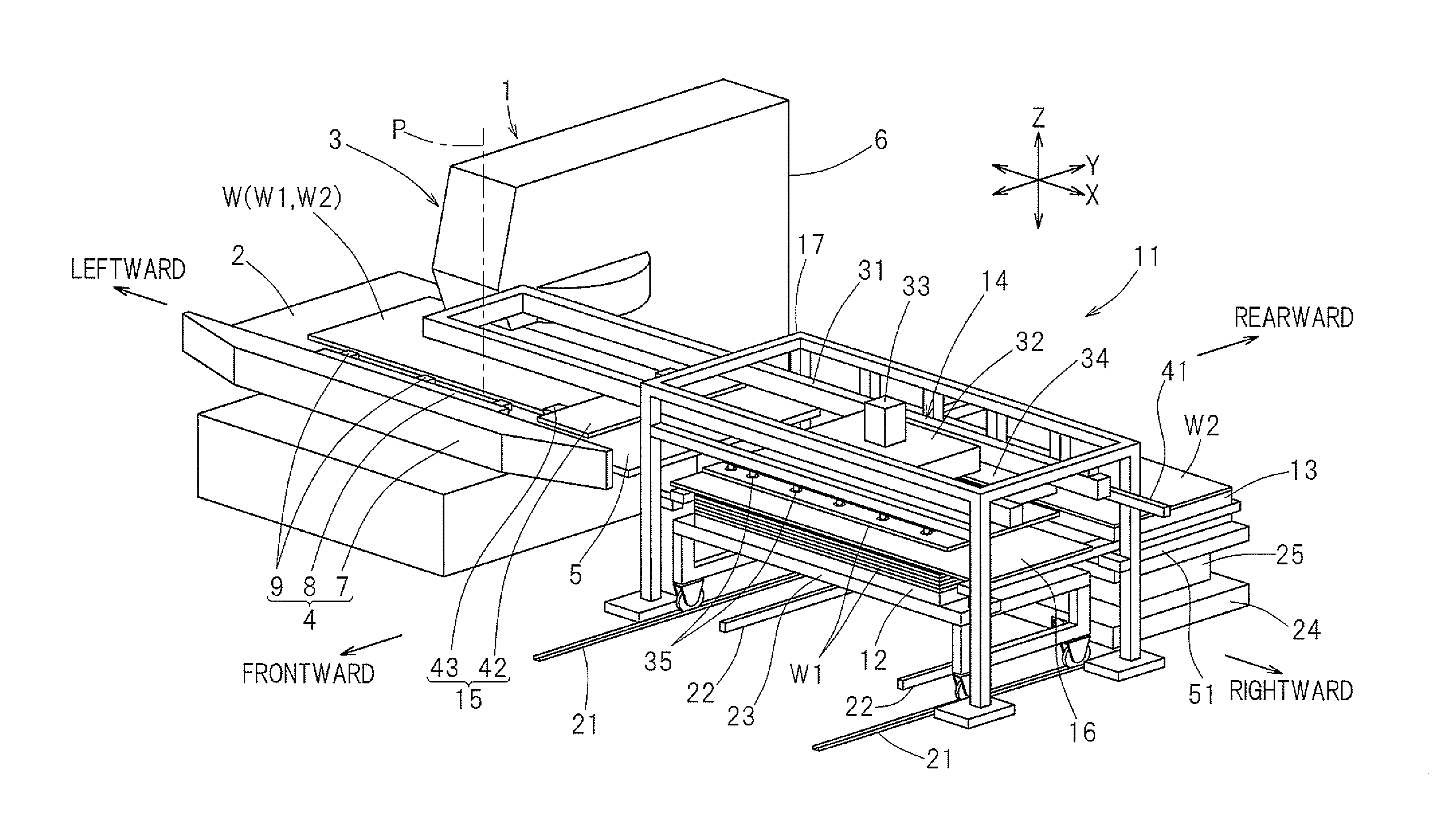 Plate conveyance apparatus and plate processing system using same