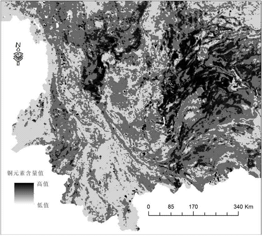 Multielement geochemistry anomaly recognition method in complex background area of large area