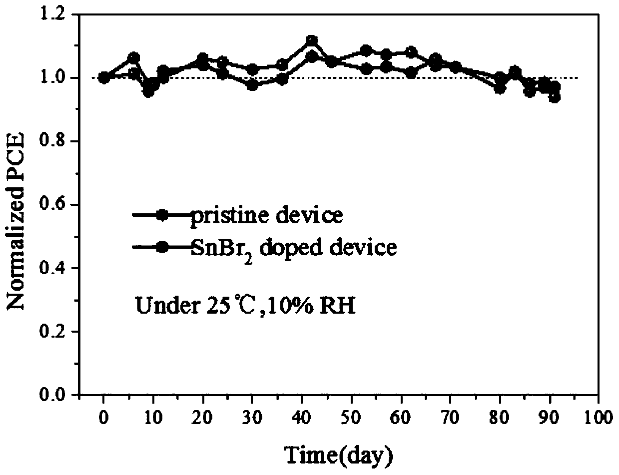 Trace Sn-doped perovskite membrane repair preparation method and all-inorganic perovskite solar cell