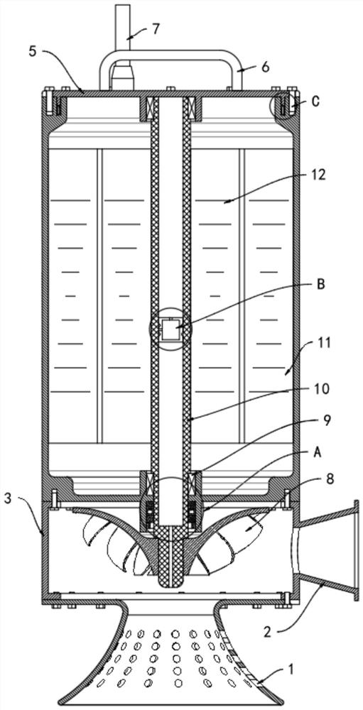 Sewage pump sealing assembly and sewage pump