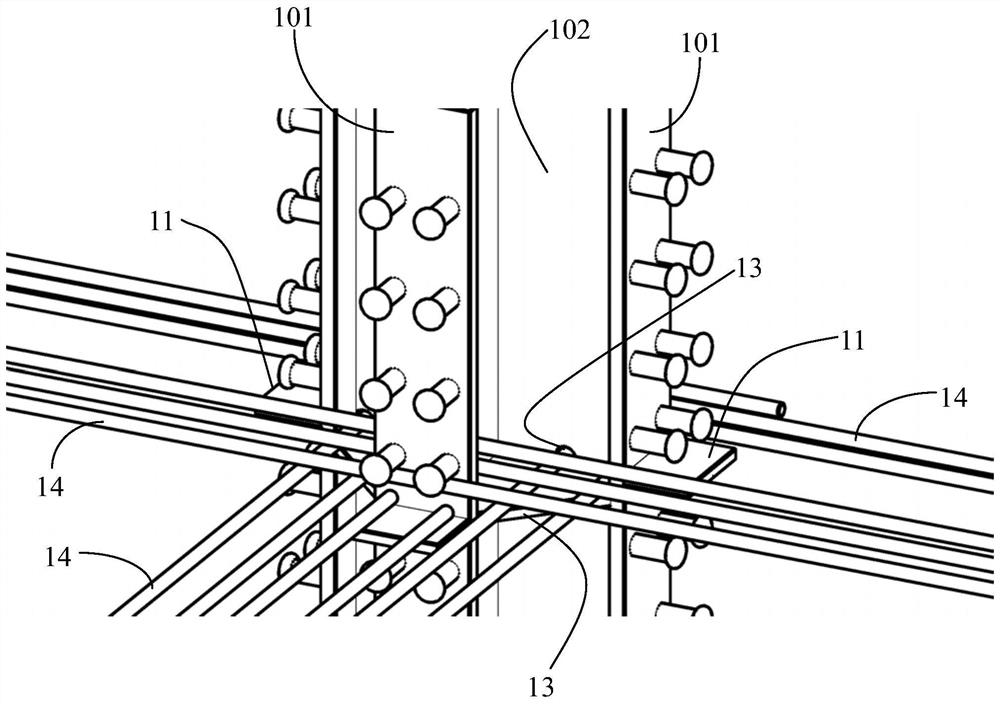 A bim-based treatment method for steel bars at cross-steel column-beam joints