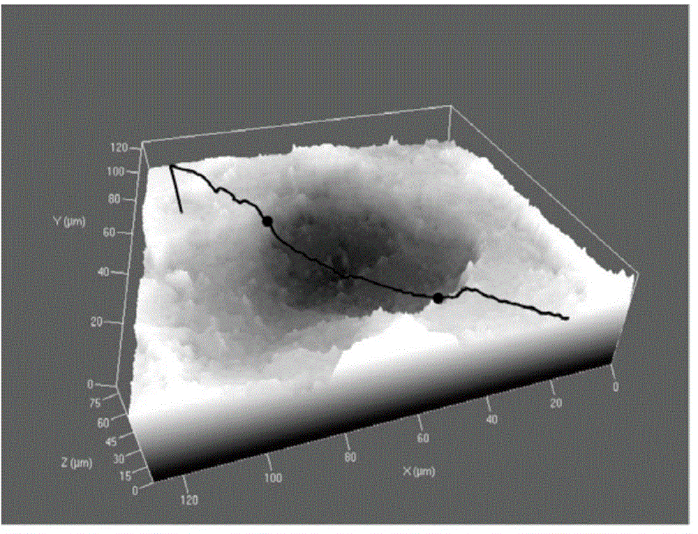 Corrosion pit depth determining method by use of confocal microscope