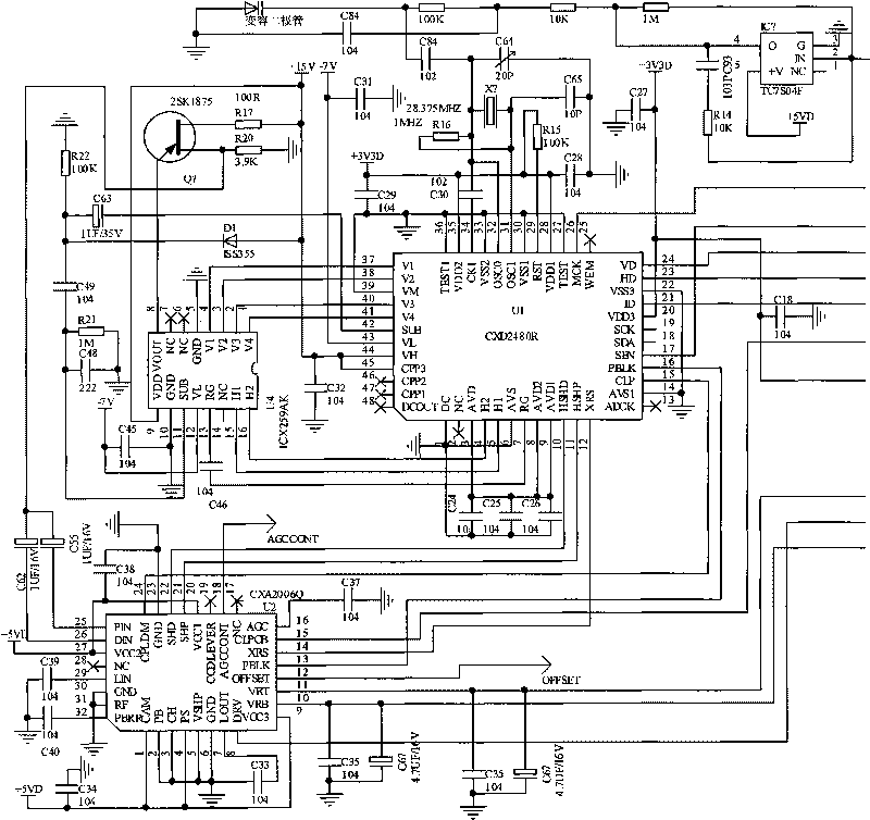 Circuit for portable day and night dual-purpose night-vision device