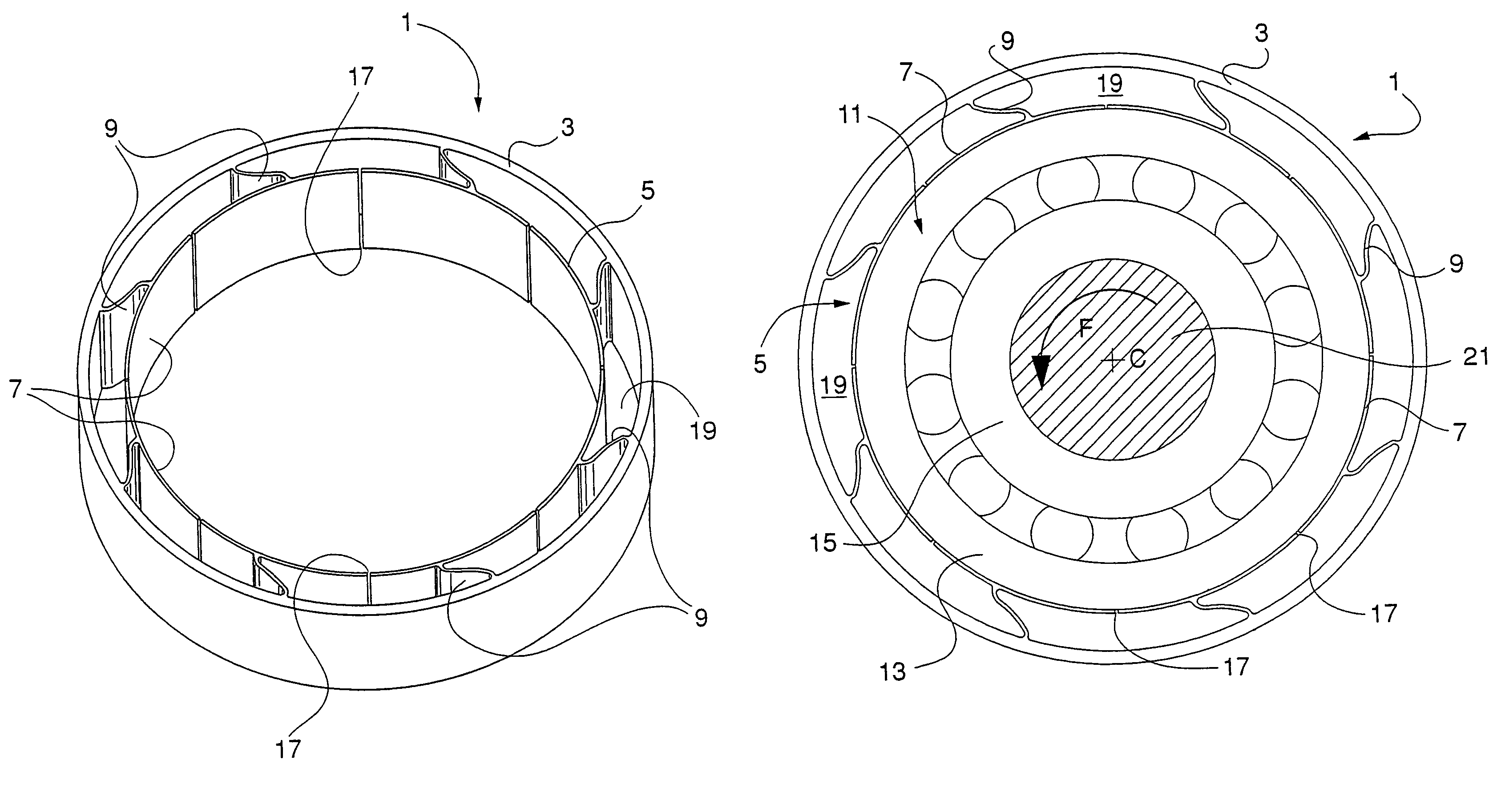 Annular support for rolling bearings