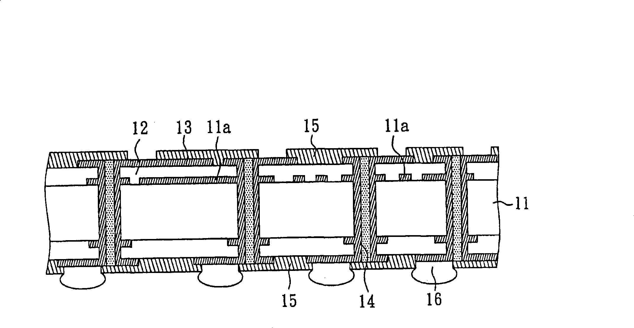 Capacitor embedded semi-conductor package substrate construction and preparation thereof