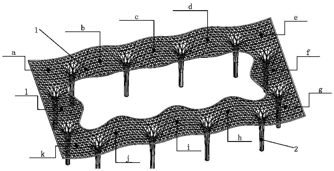 A corrugated braided reticulated shell structure and its construction method
