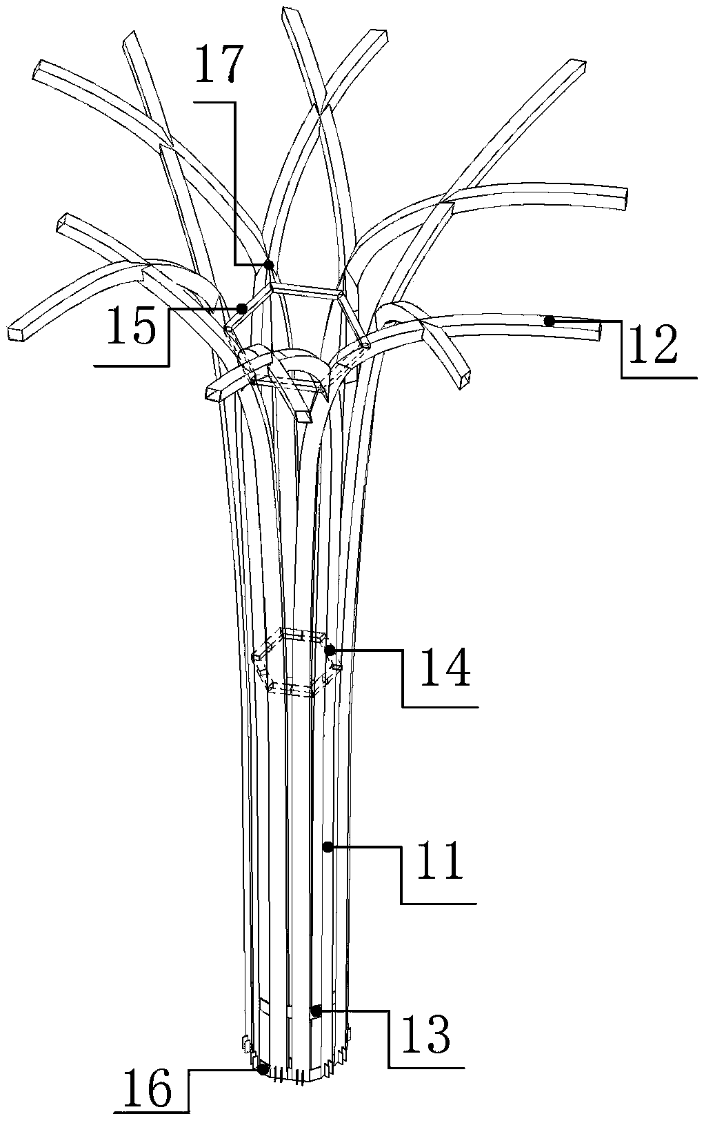 A corrugated braided reticulated shell structure and its construction method