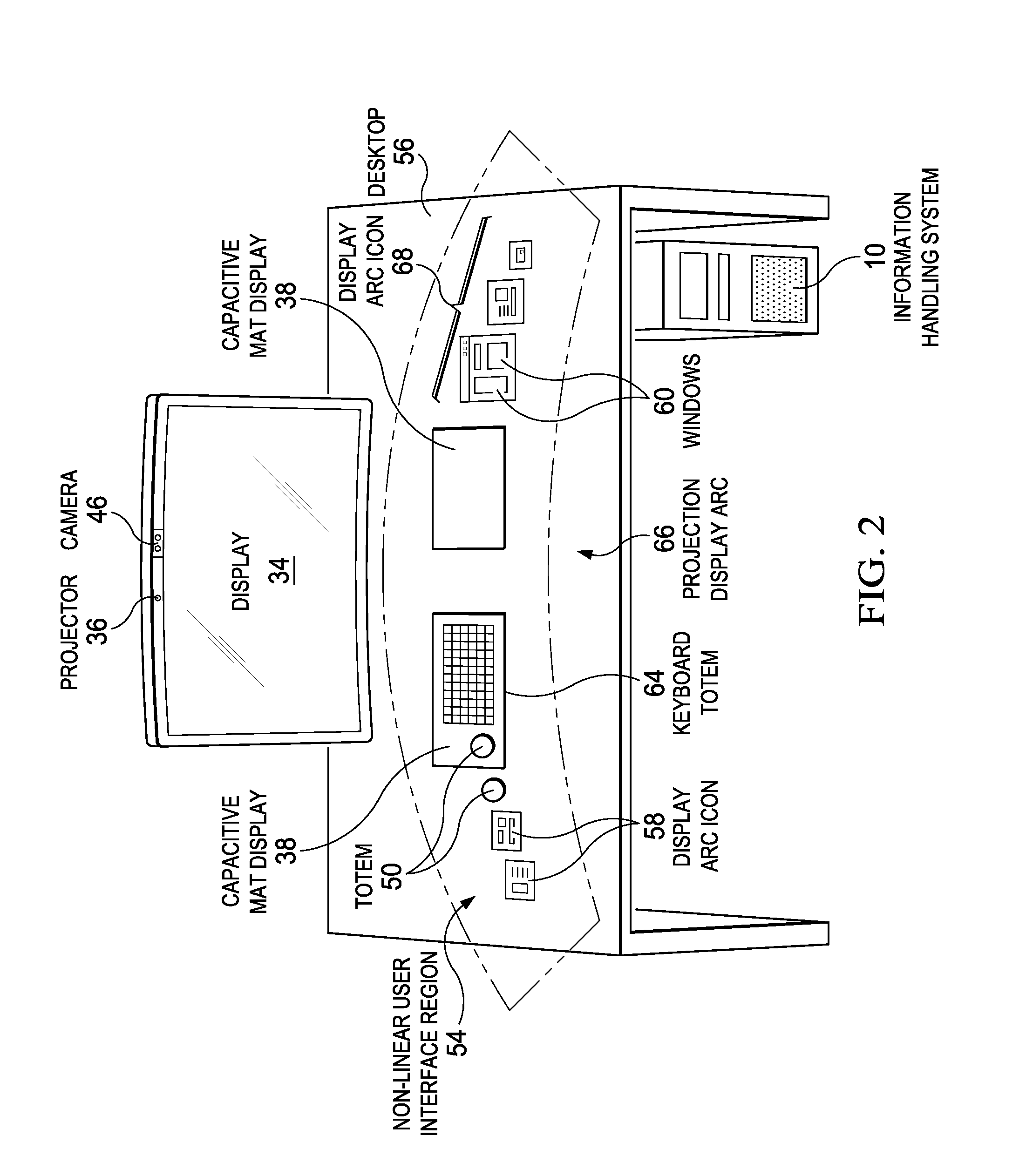 Capacitive Mat Information Handling System Display and Totem Interactions
