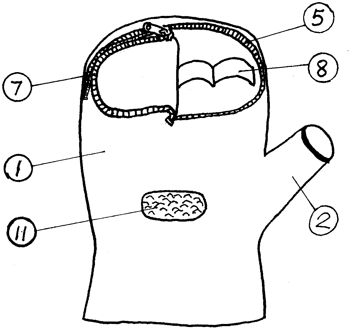 Glove with finger exposing seams and zippers