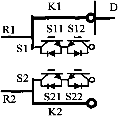 Transformer split-type arcless on-load tap switch