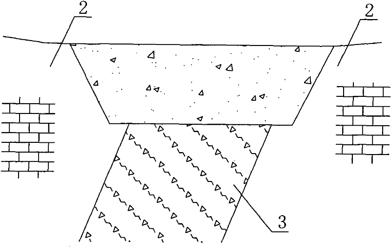 Reinforced structure for foundation with wide defect and construction method thereof