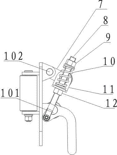 Adjustable tensioning guide device for retracting hose cable