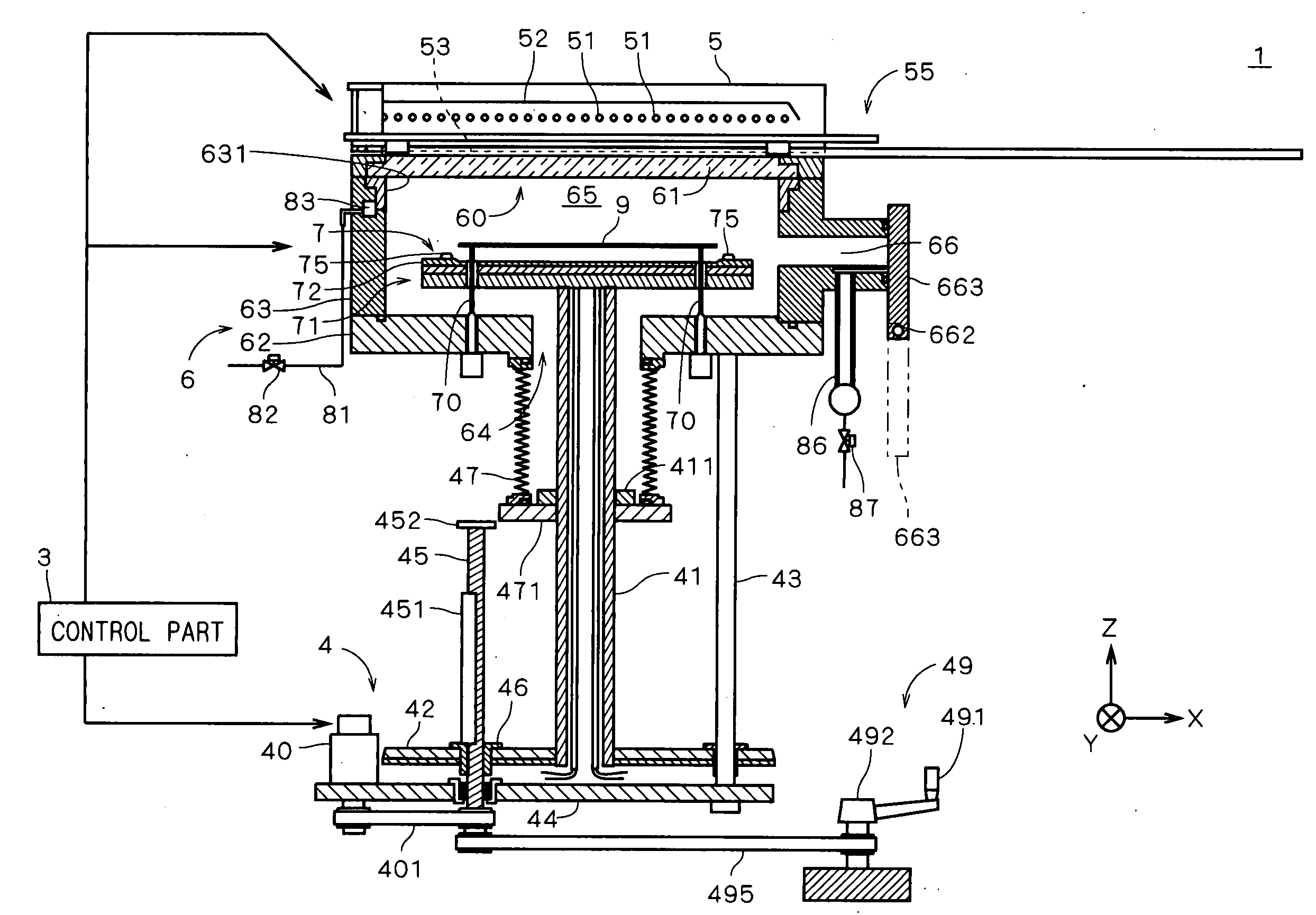 Apparatus for processing substrate in chamber and maintenance method therefor