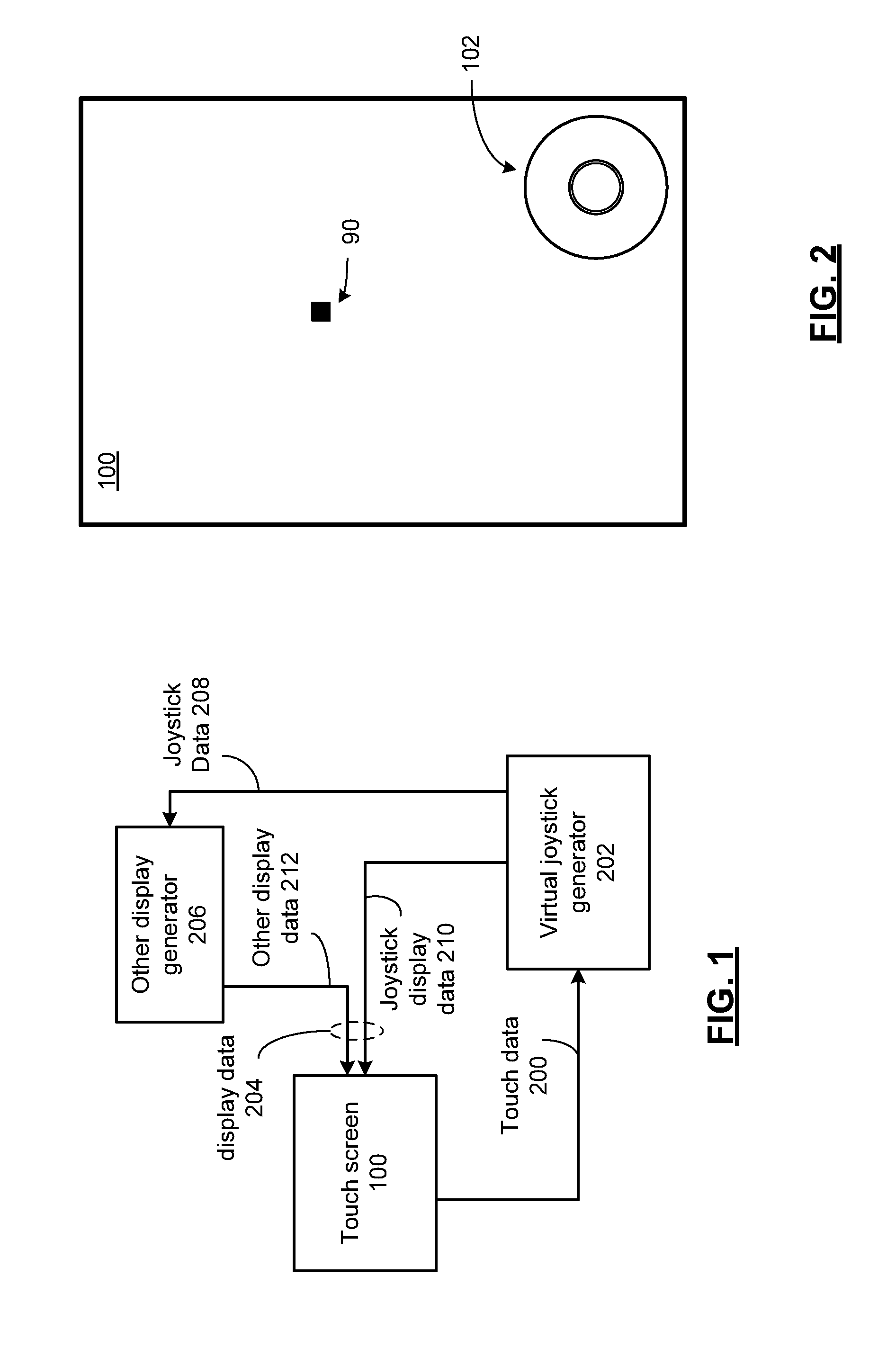 Touch screen with virtual joystick and methods for use therewith