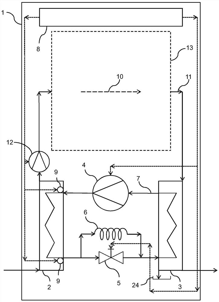 Household appliance, in particular laundry dryer, having heat pump comprising expansion device