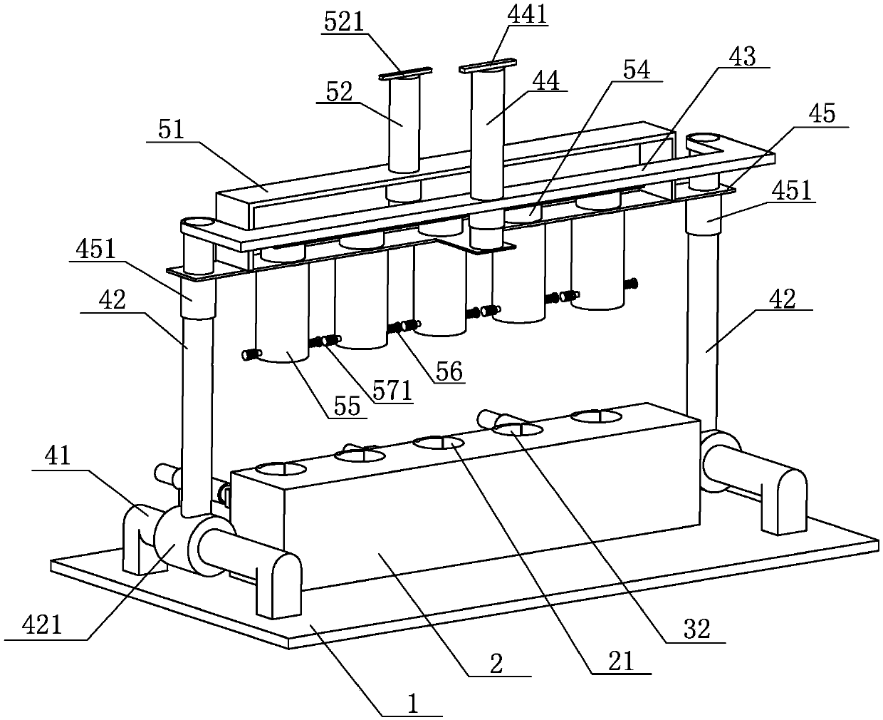 Uncapping device for sample test tubes used for AIDS detection