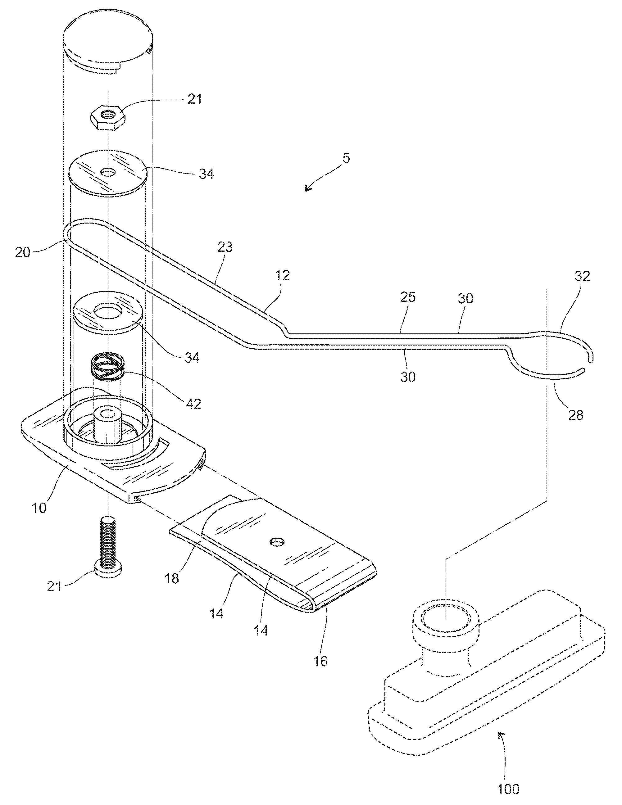 Bracket for suspending a cell phone ear piece from a cap