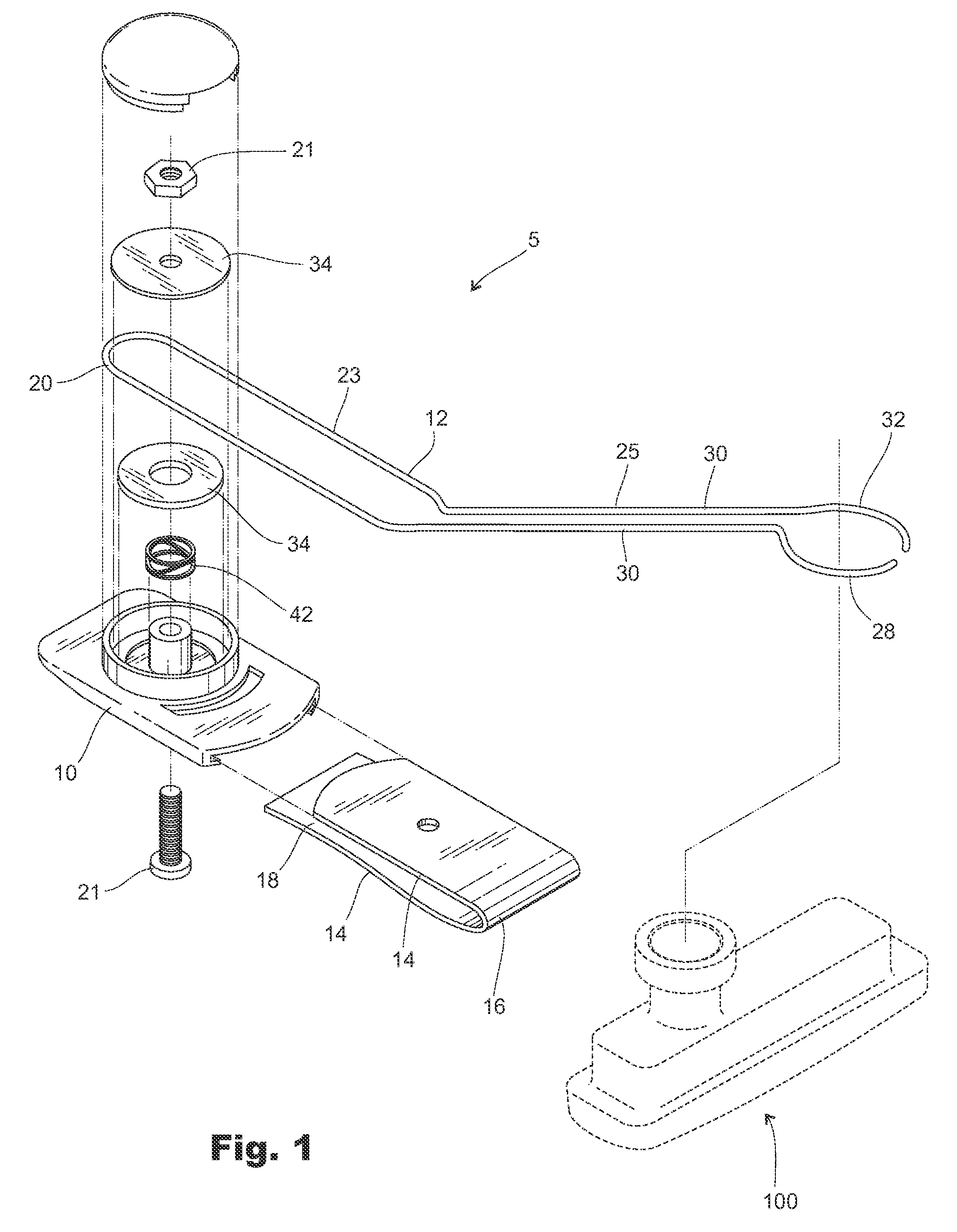 Bracket for suspending a cell phone ear piece from a cap