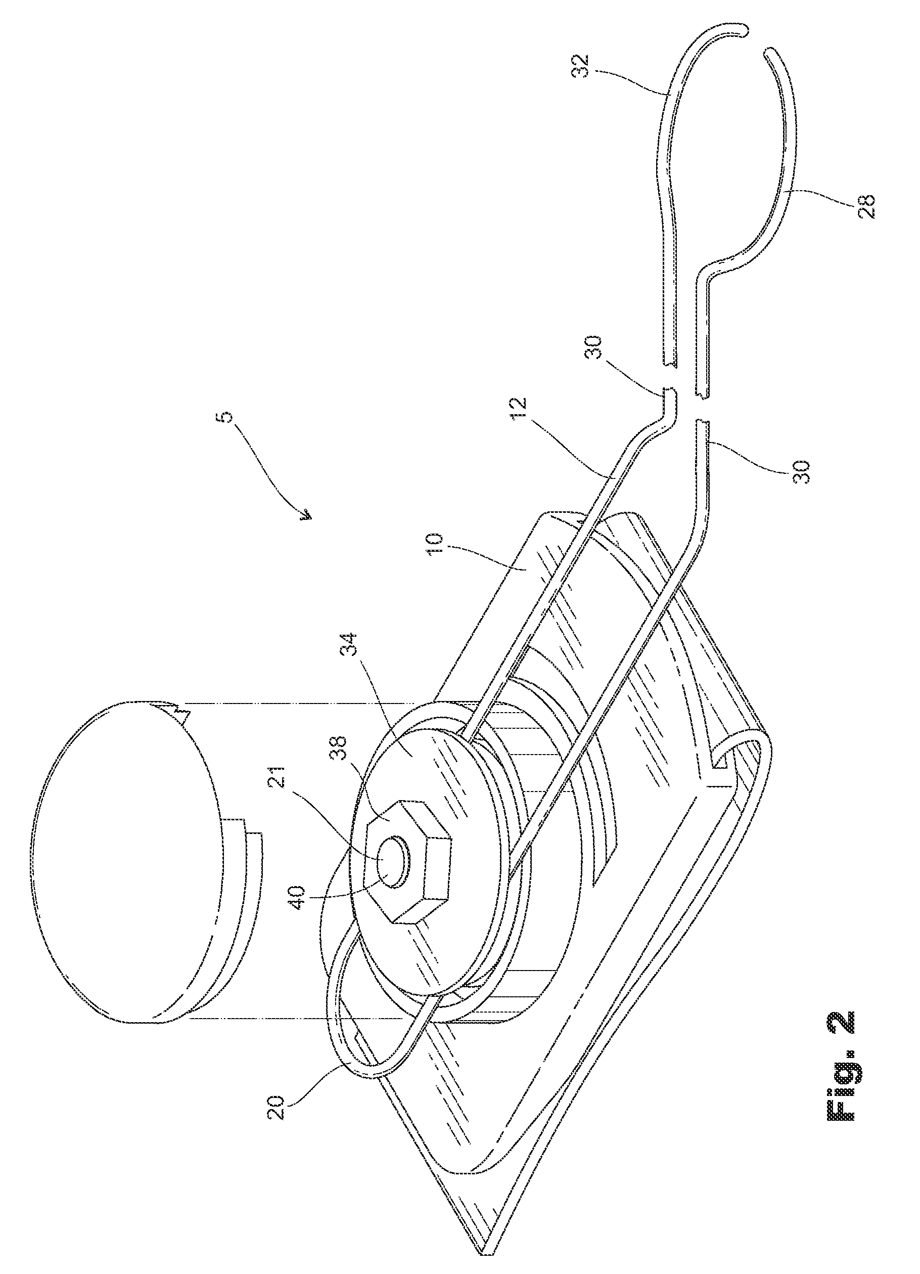 Bracket for suspending a cell phone ear piece from a cap