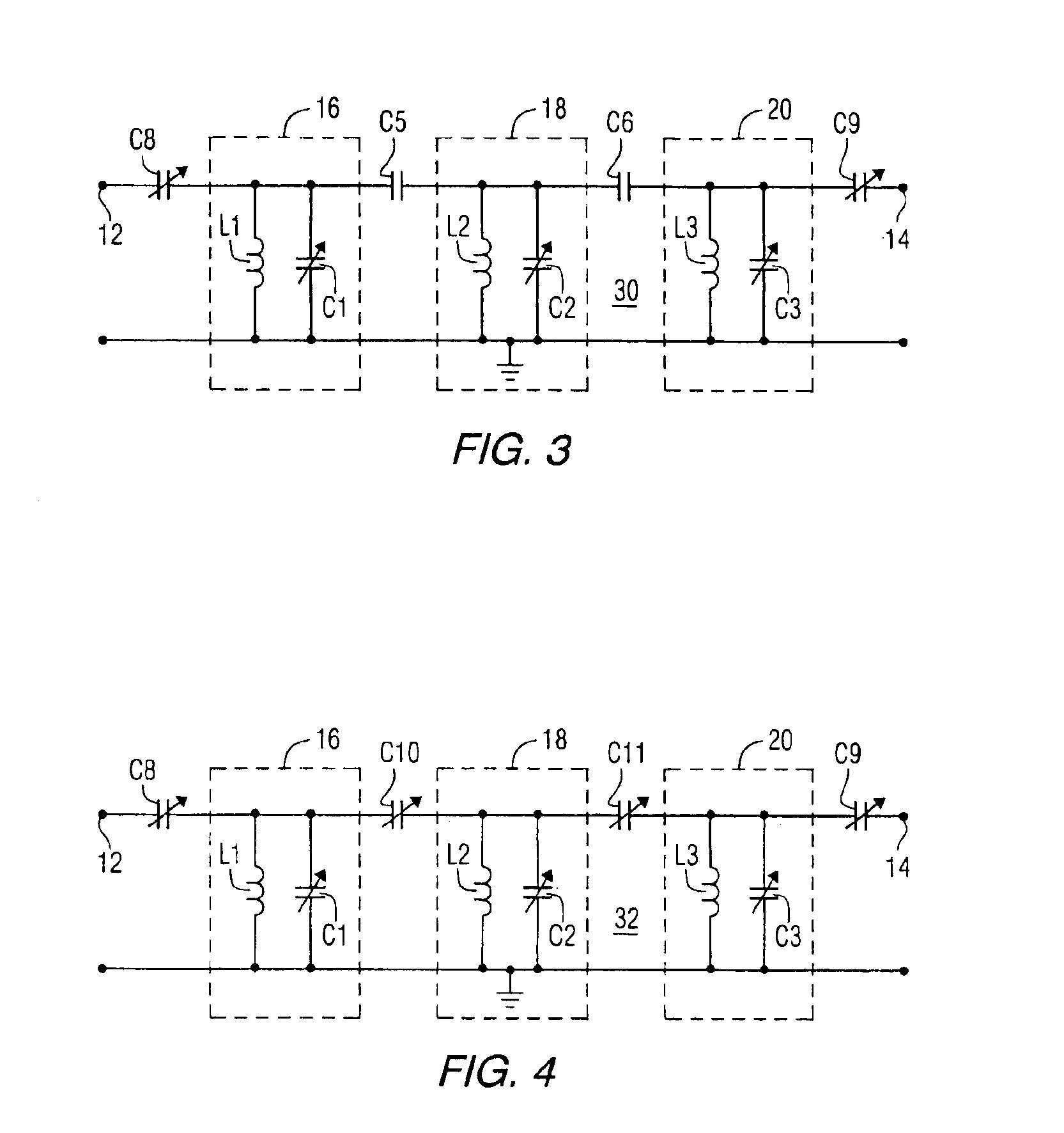 Electronic tunable filters with dielectric varactors