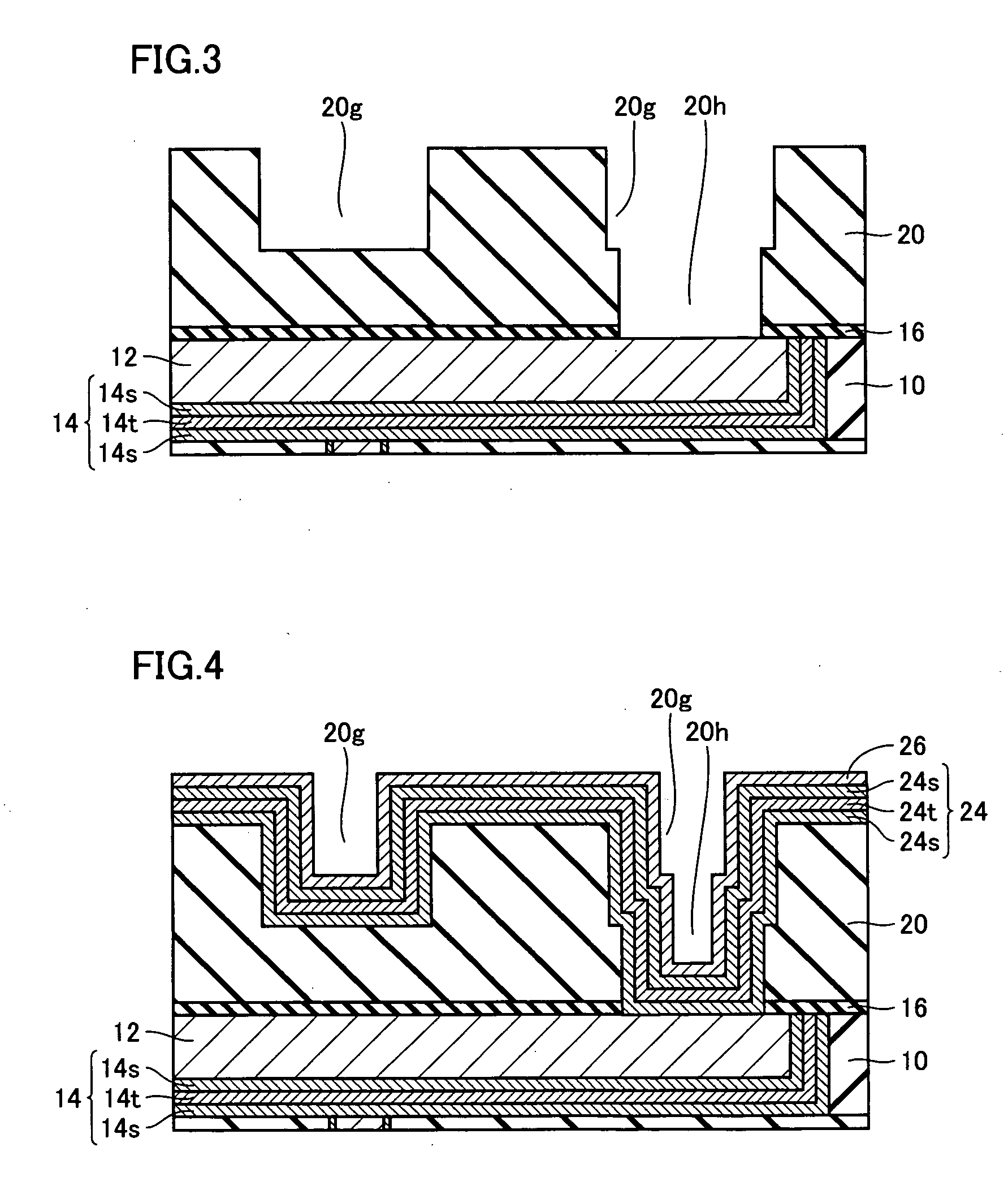 Semiconductor device having at least two layers of wirings stacked therein and method of manufacturing the same