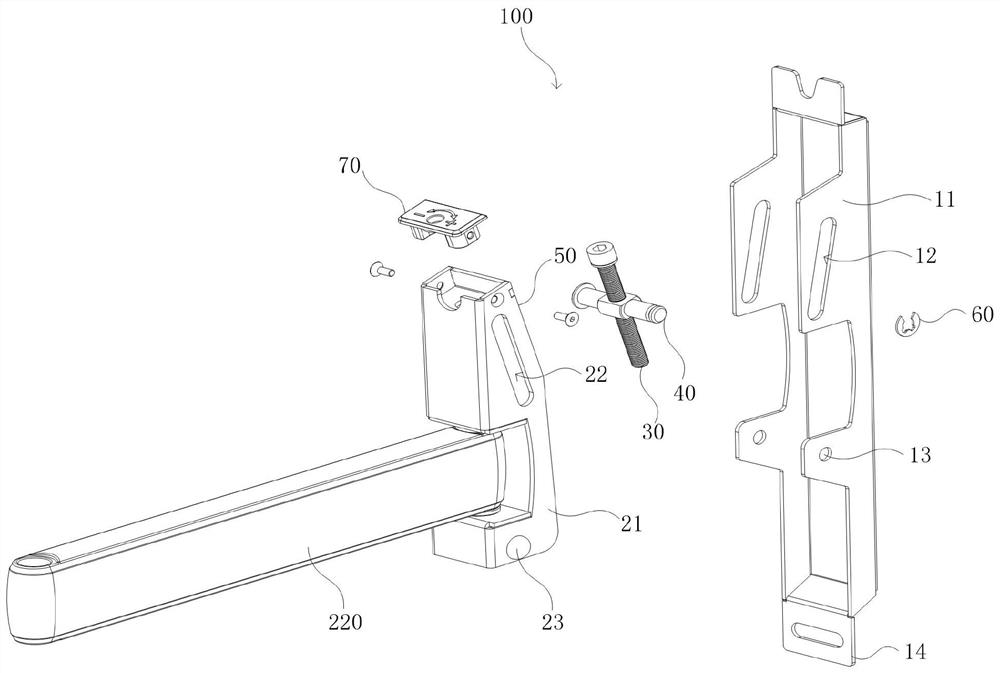 Angle adjusting device, displayer support and display device