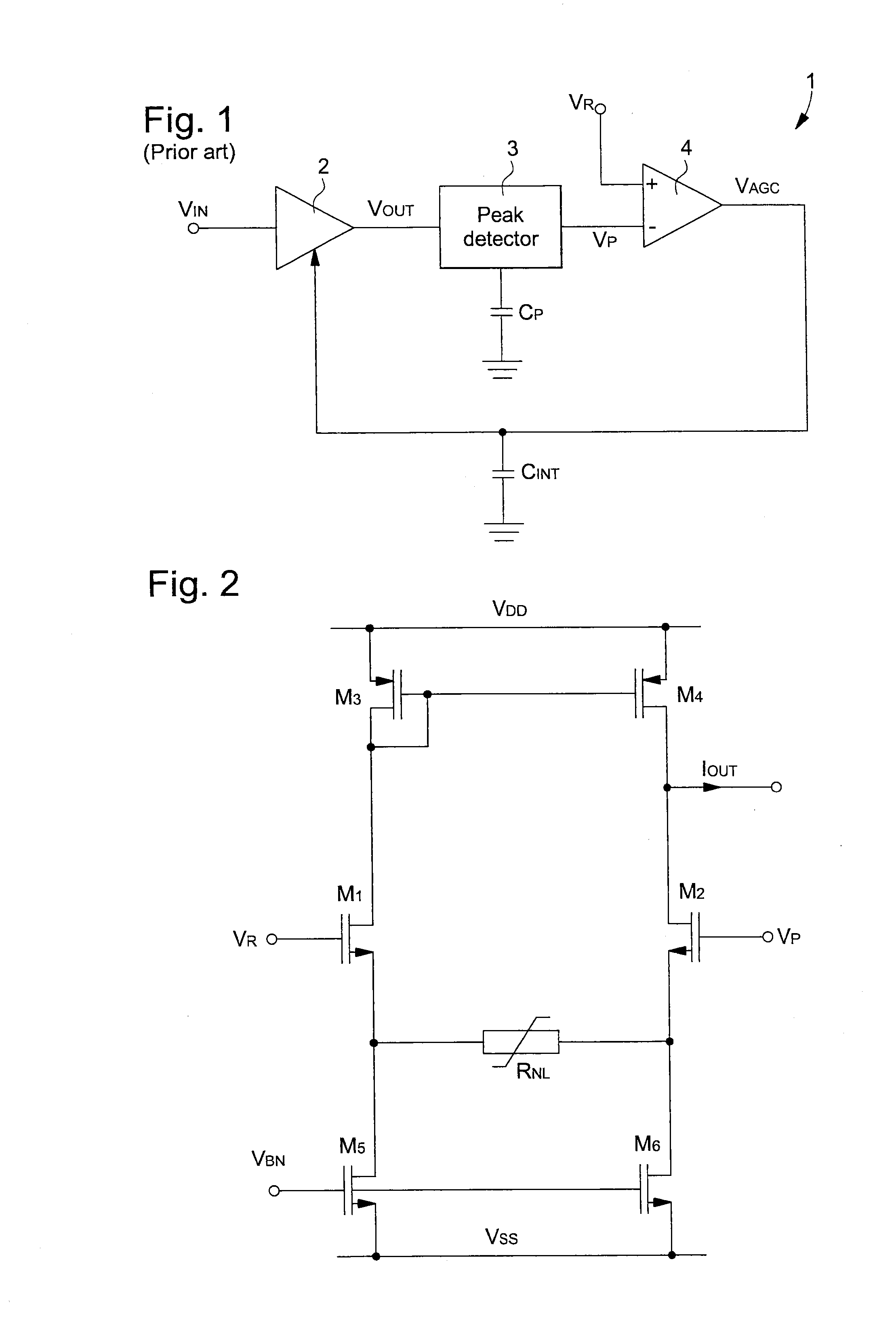 Automatic gain control electronic circuit with dual slope for an amplifier