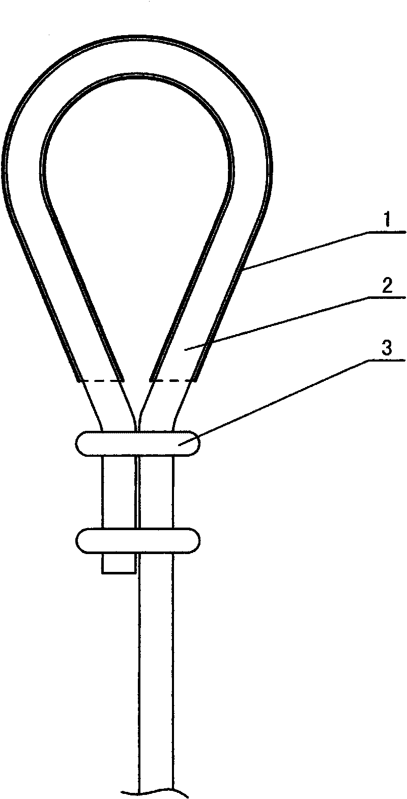 Steel wire rope head with protection pipe