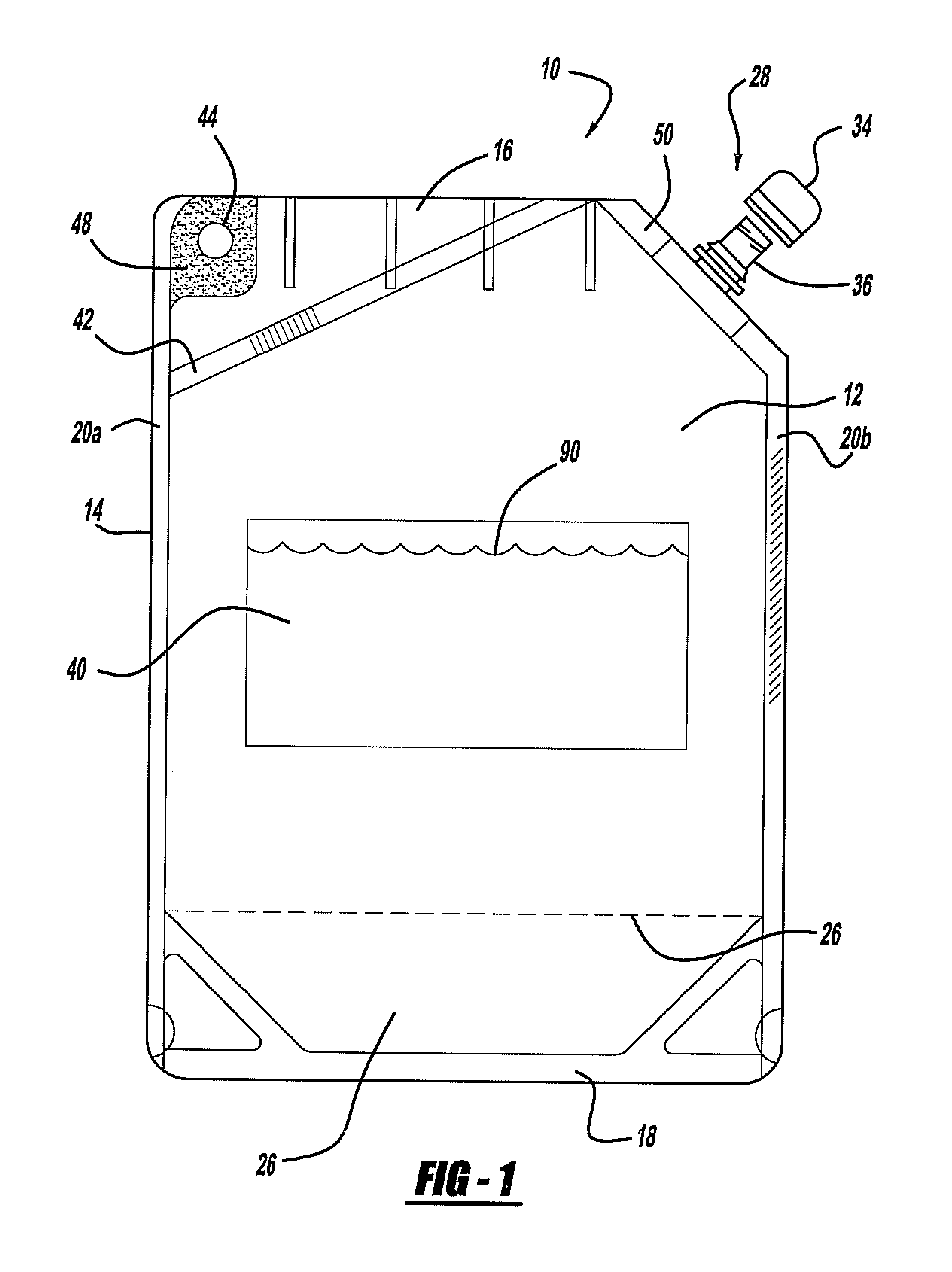 Flexible pouch for an alcoholic beverage and method of forming