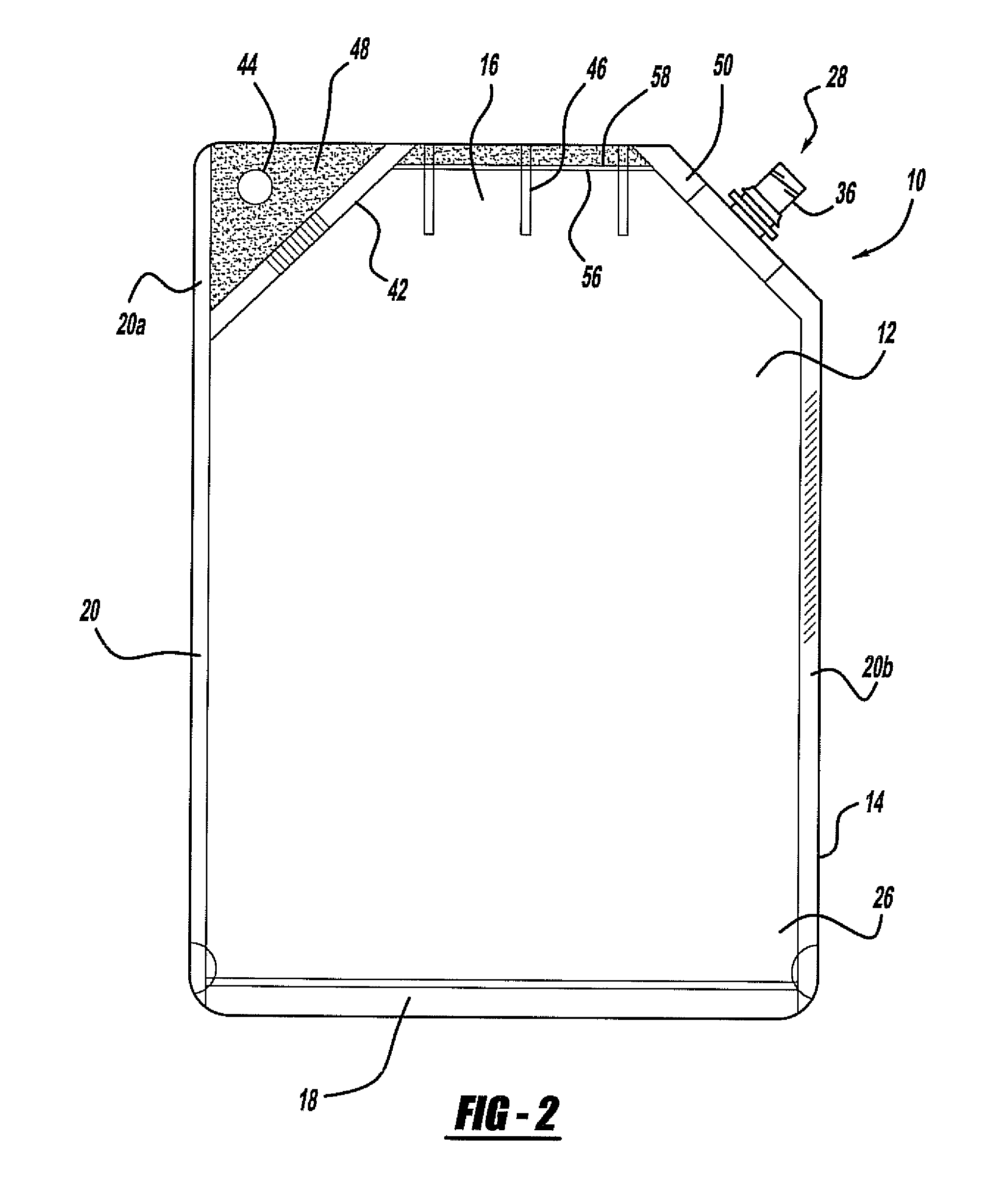 Flexible pouch for an alcoholic beverage and method of forming