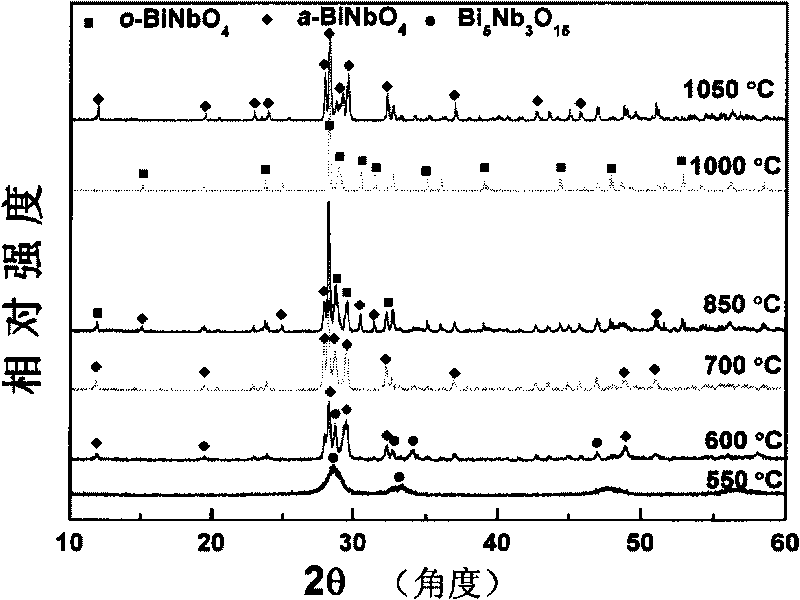 Visible light catalyst BiNbO4, preparation method thereof and application thereof