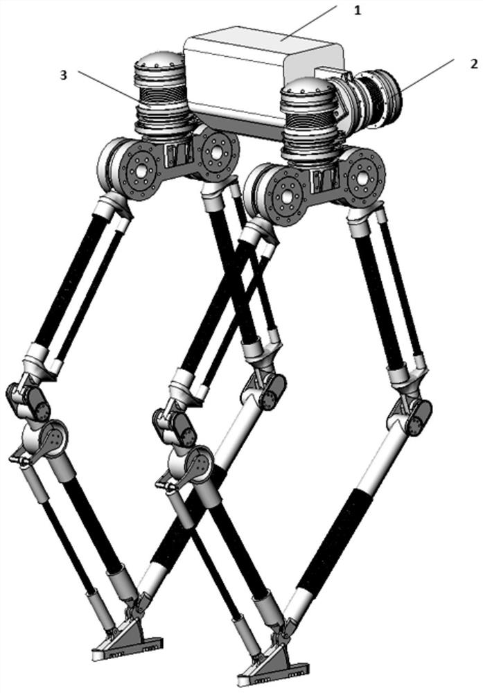 Biped robot leg structure based on five connecting rods