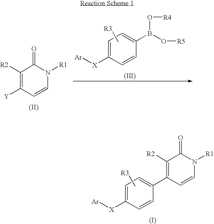 1,3-disubstituted 4-(aryl-X-phenyl)-<i>1H</i>-pyridin-2-ones