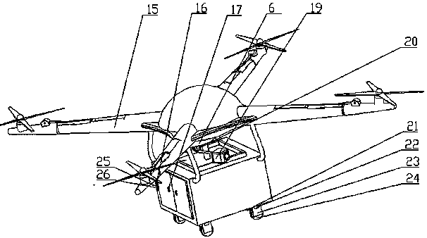 Multifunctional unmanned distribution flying cart and working method thereof